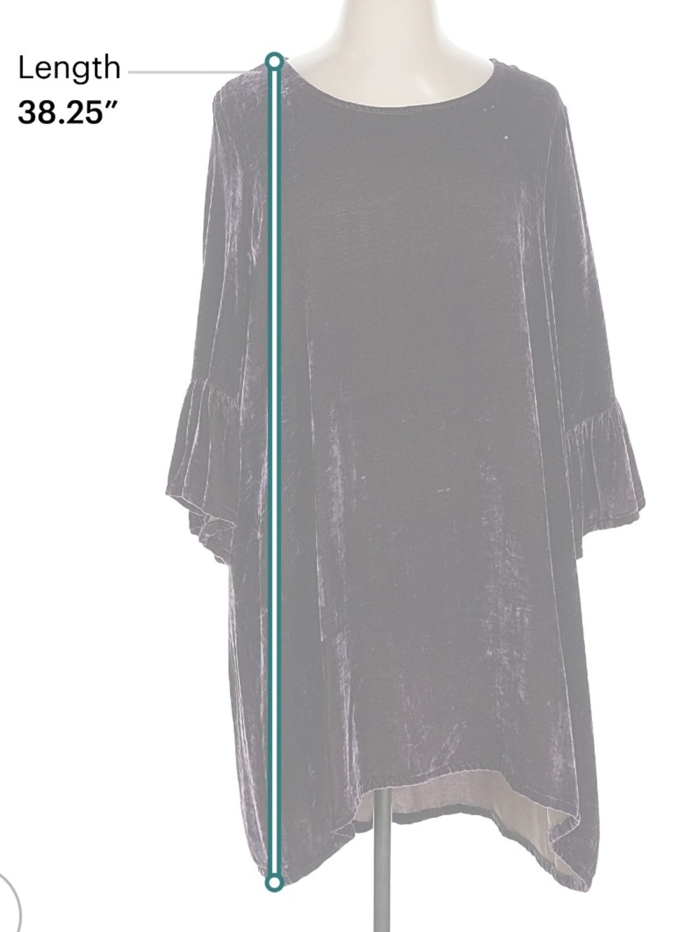 Bryn Walker Dress Tunic-Velvet silk blend rich plum purple hi-lo bell sleeves XL - Picture 8 of 17